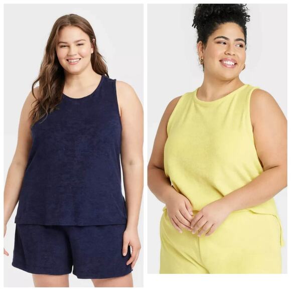 Bundle of 2 A New Day Terry Tank Tops Plus 2X NEW - Picture 1 of 8